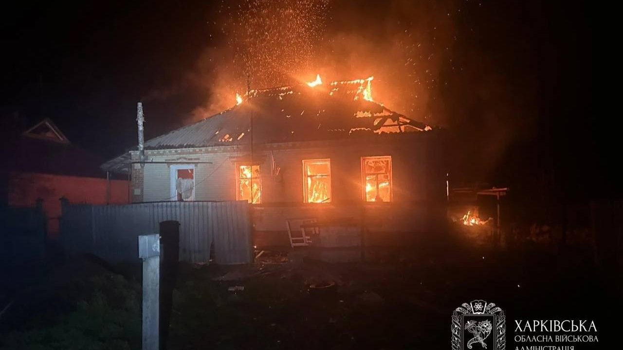 Russian drone strikes residential building in Kharkiv region, two wounded