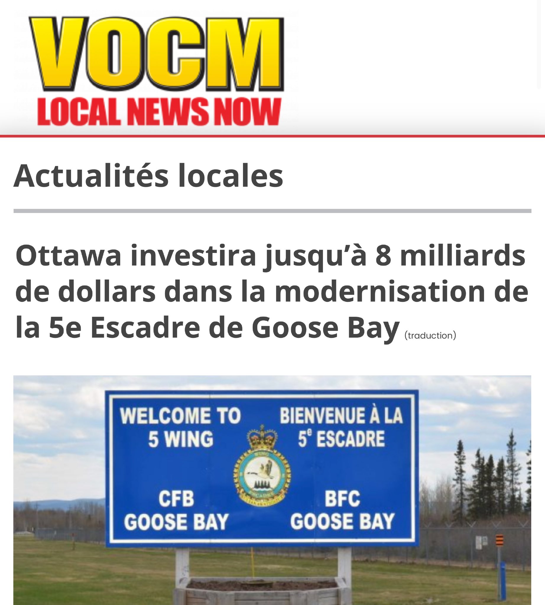 Record Federal Defense Investment for Newfoundland and Labrador