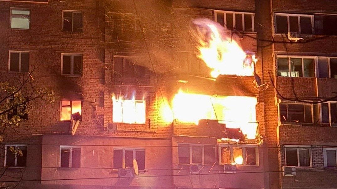 Enemy Strikes High-Rise Building in Dnipro, Fires Erupt