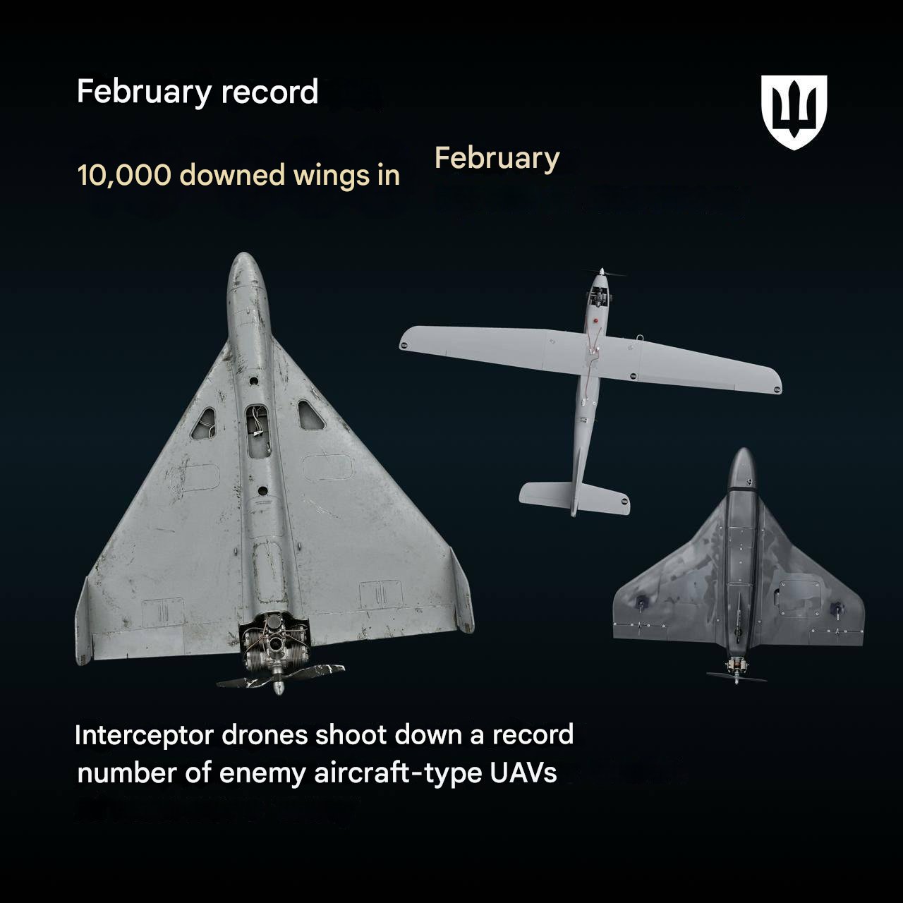 Ukraine Downs Over 10,000 Russian Drones in February