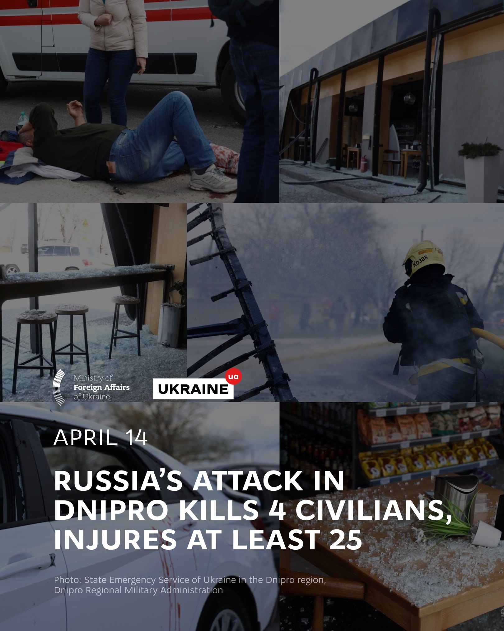 Russian Missile Strike on Dnipro Kills Four, Injures 25