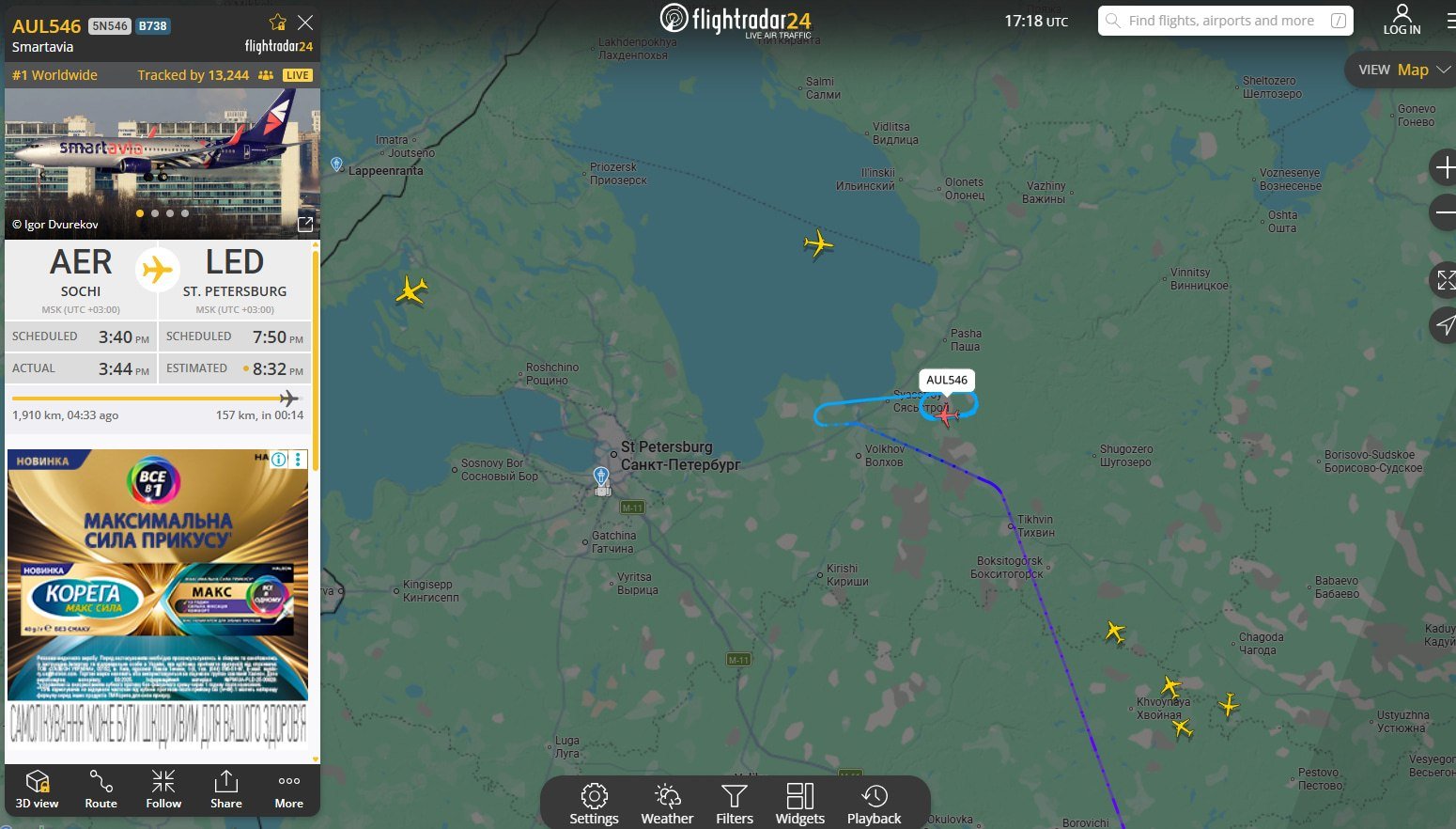 Rossiya Airlines flight squawks 7700, disappears amid drone threat