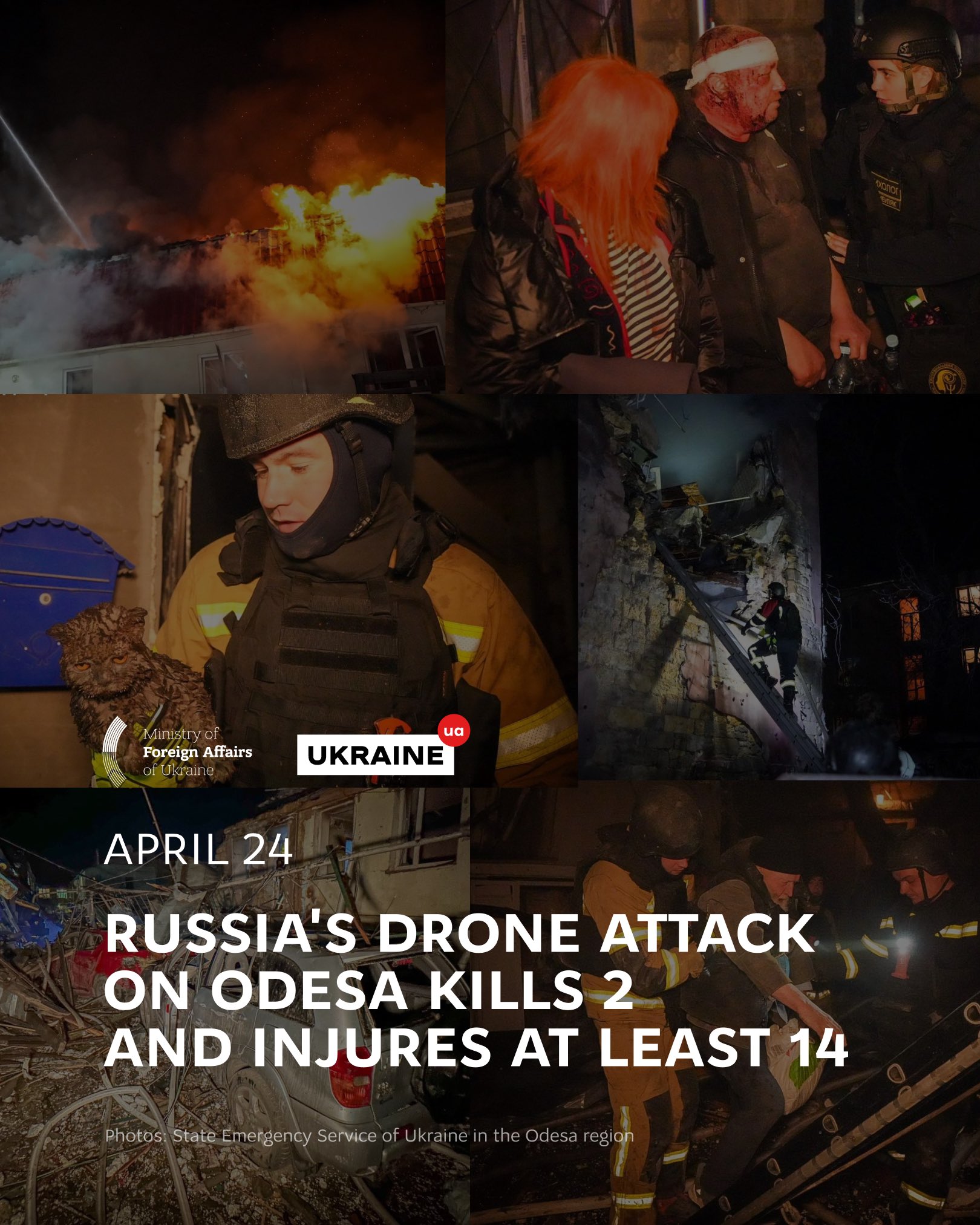 Russian Night Attack on Odesa Kills Two, Destroys Residential Buildings