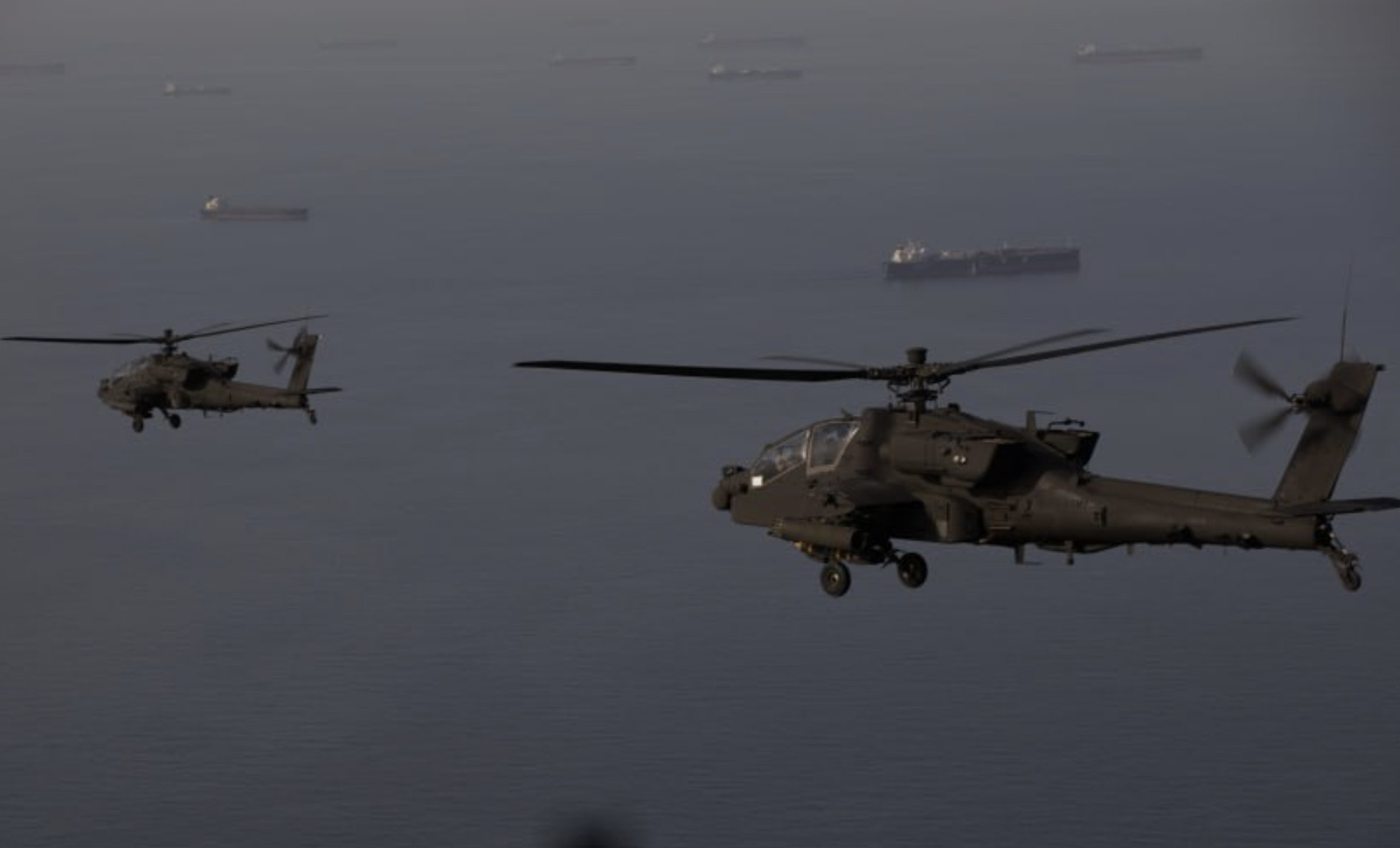 US Air Force AH-64 Apaches Operating Over Strait of Hormuz