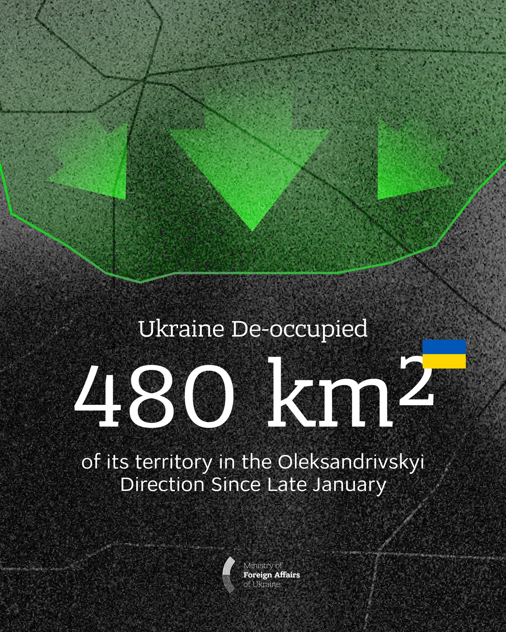 Ukraine Recaptures 480 sq km on Oleksandrivsk Direction Since January