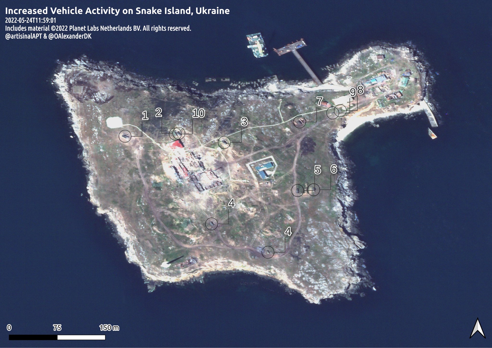 Russia deploys equipment and strikes Snake Island