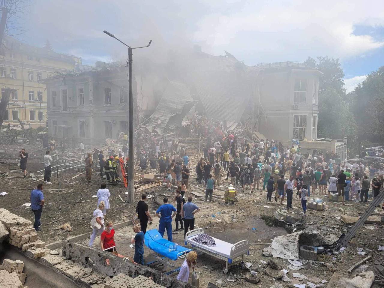 Hospital building where children on dialysis hit (casualties reported)