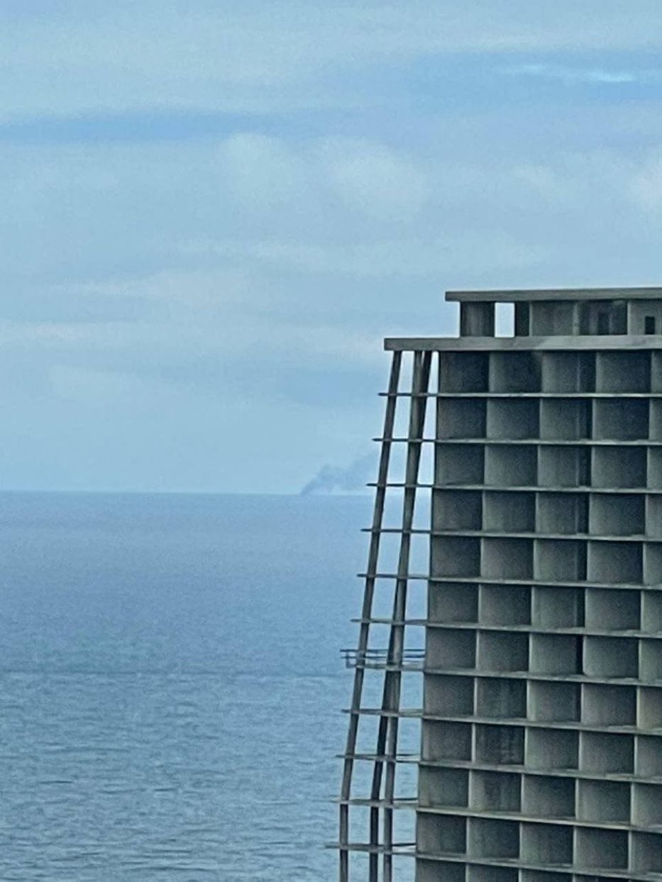Russian warship reportedly on fire off coast of Odessa