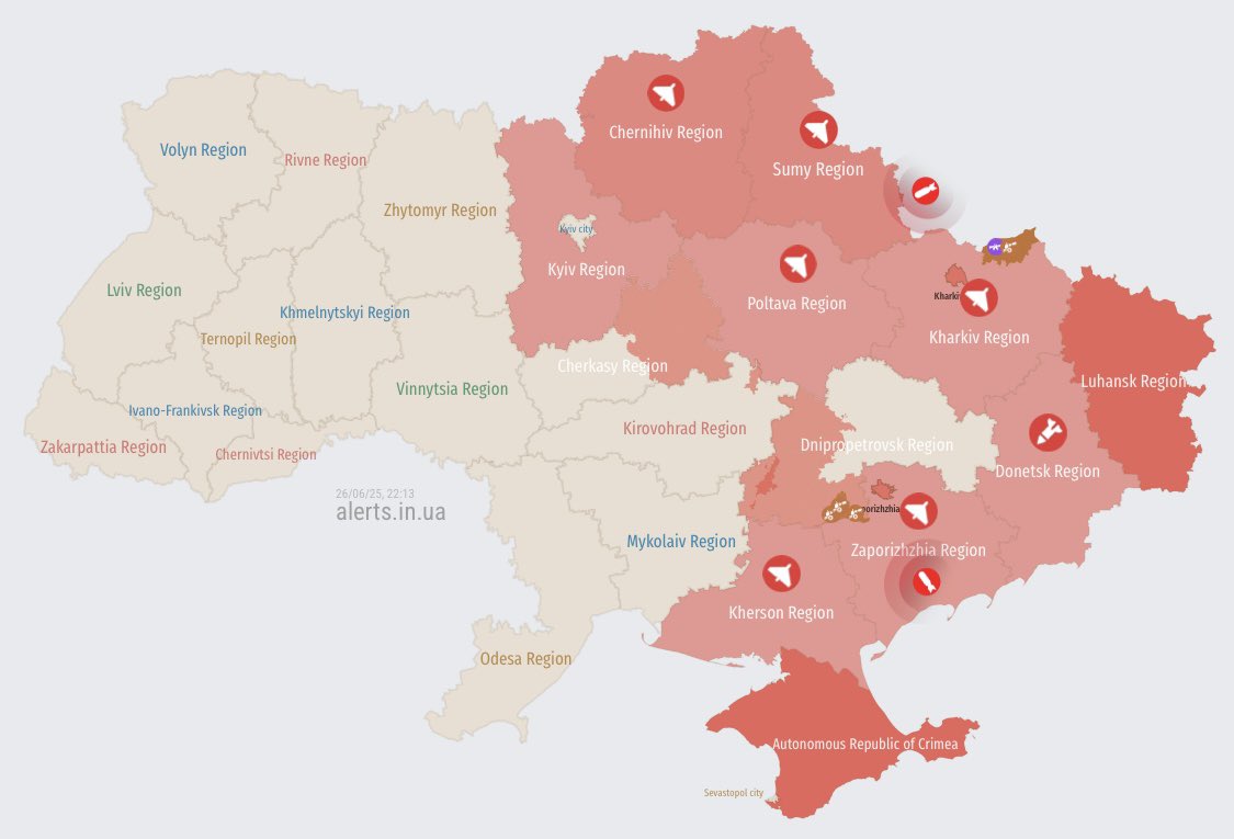 Up to 40 Ukrainian drones in airspace