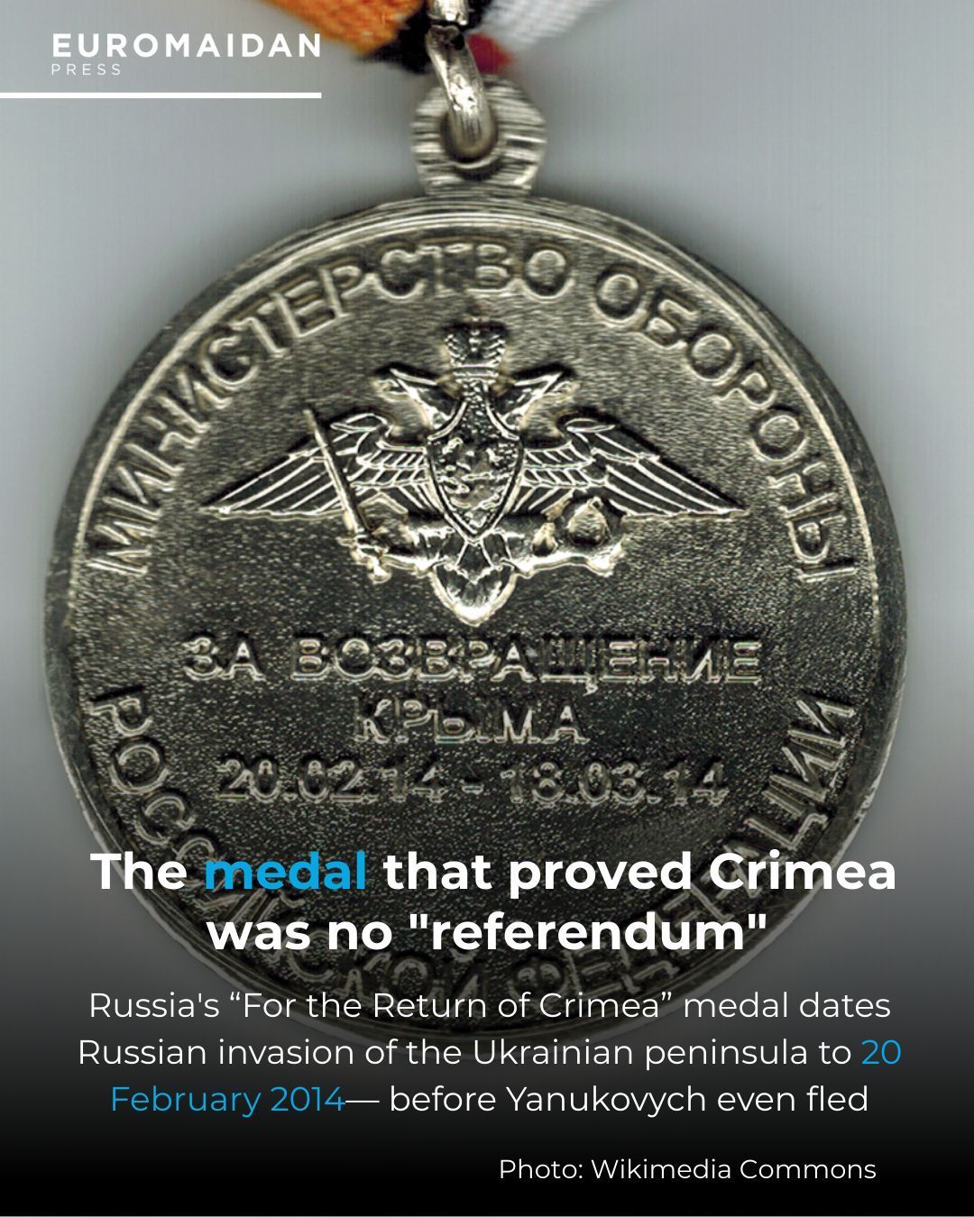 Medal “For the Return of Crimea” and its curious dates