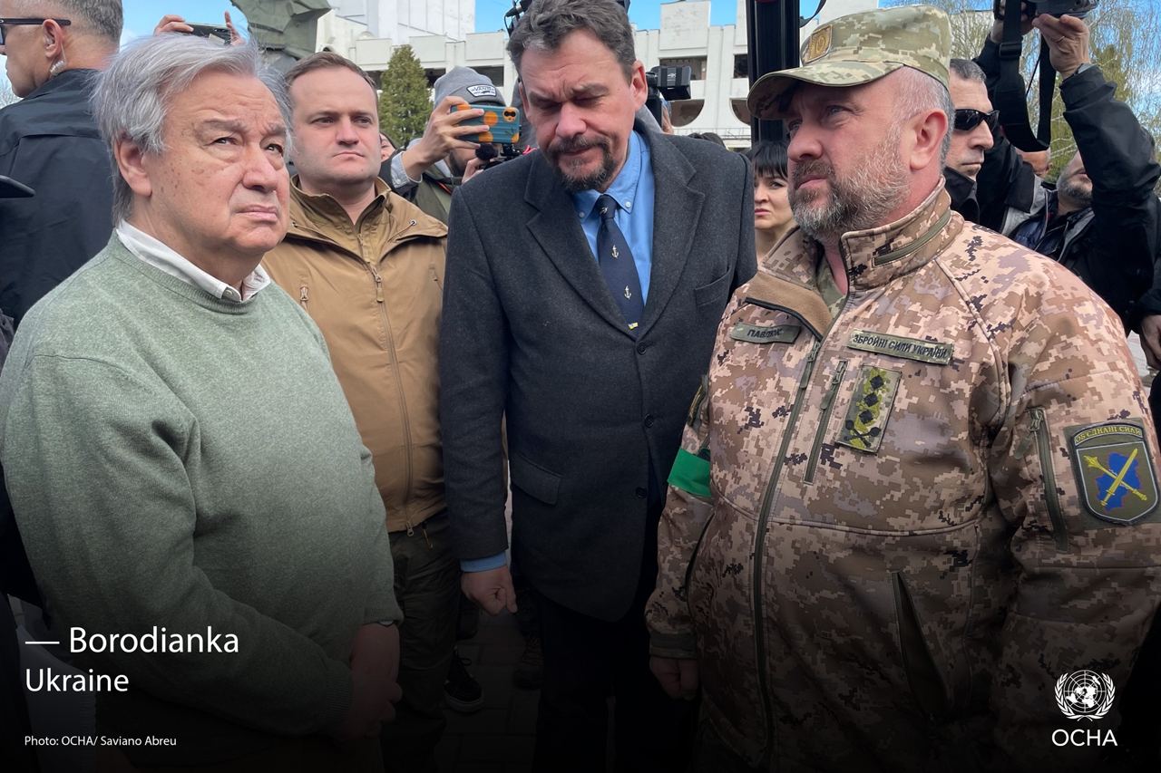Guterres visits Borodyanka after destruction