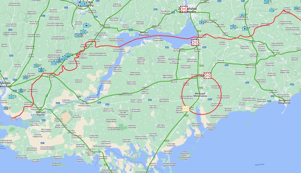 According to ISW, Ukrainian partisans destroyed a railroad bridge