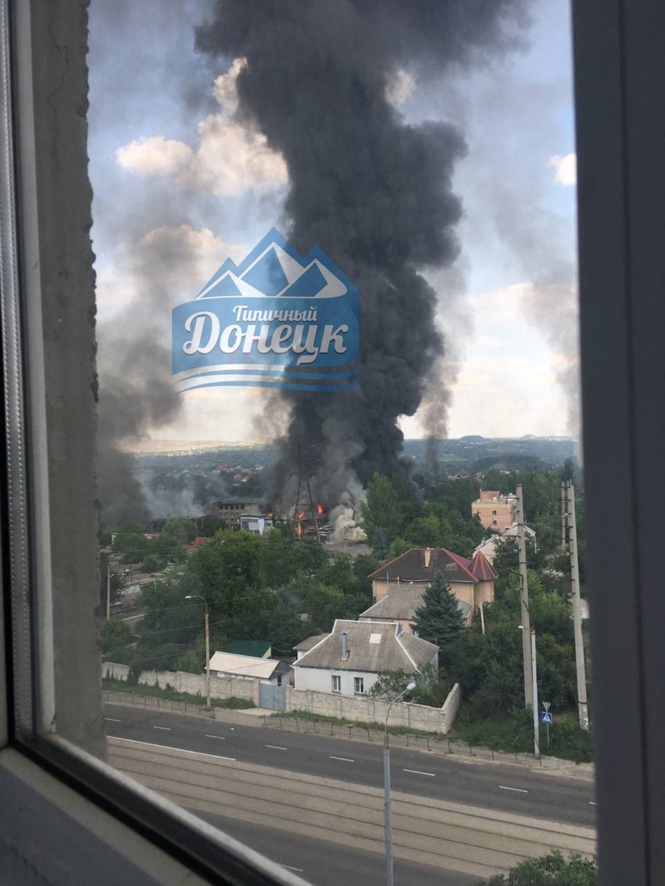 Military base hit in Kievsky District of Donetsk