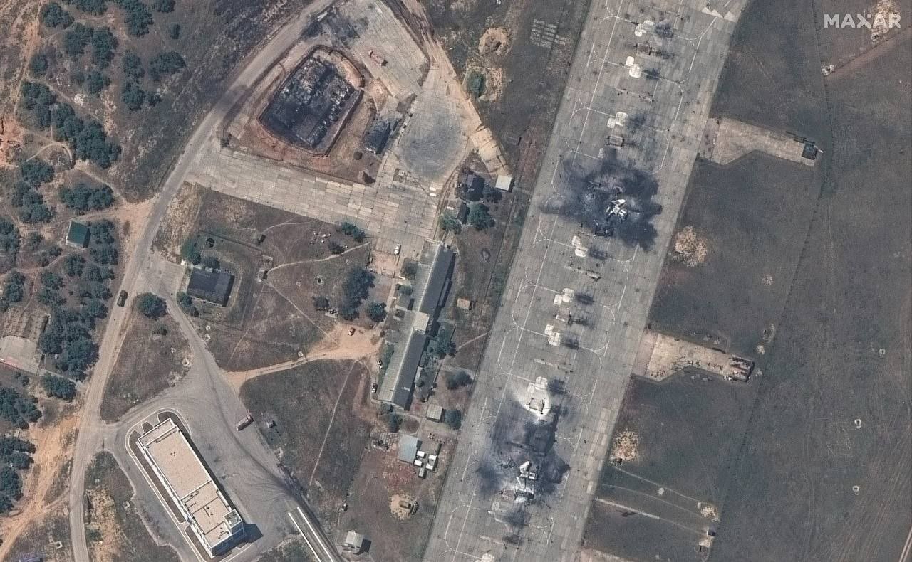 Satellite images of ATACMS strikes on Belbek airfield