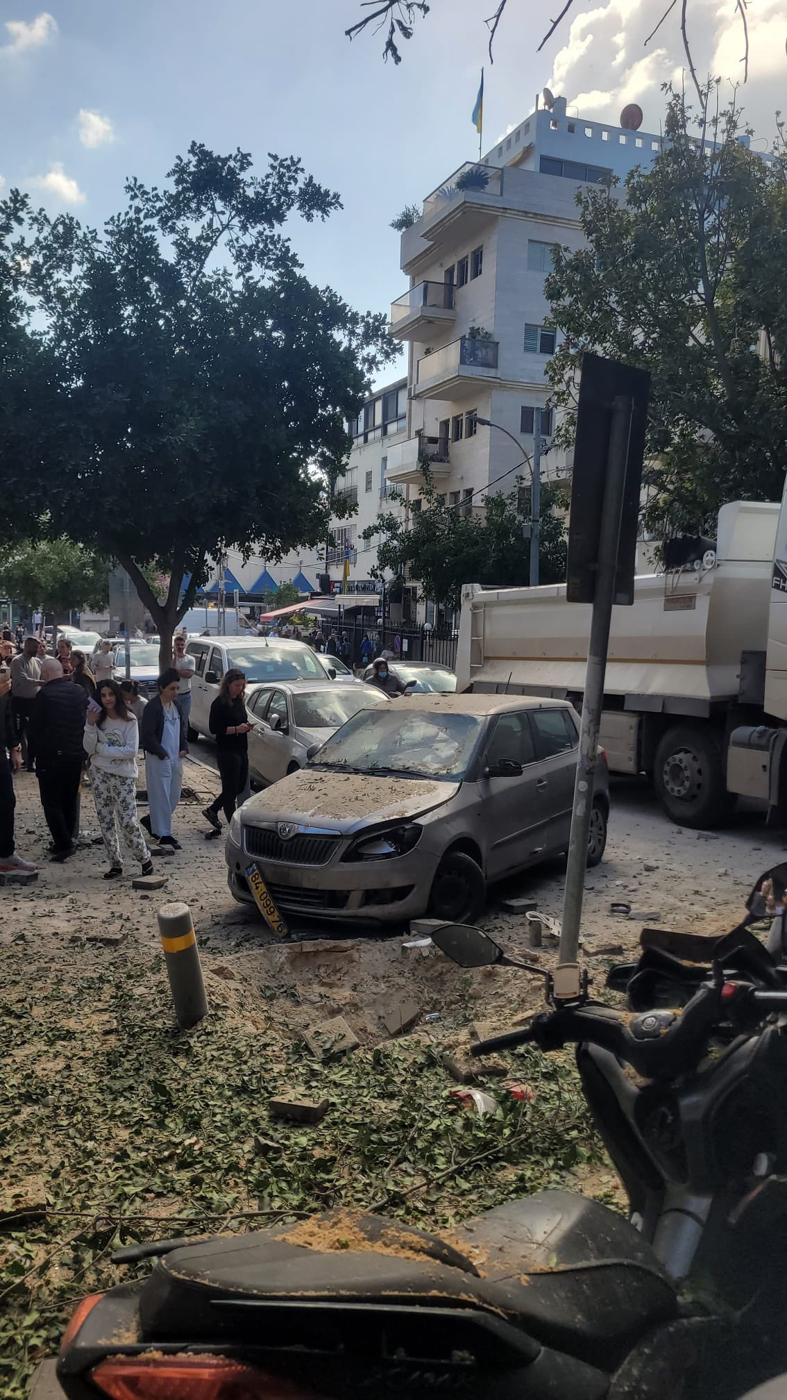 Iranian cluster missile fragments land near Ukrainian Embassy in Israel