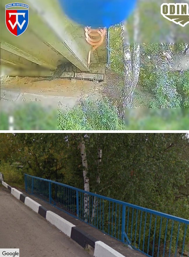 Anti-tank mines under a Russian bridge hit by Odin drone