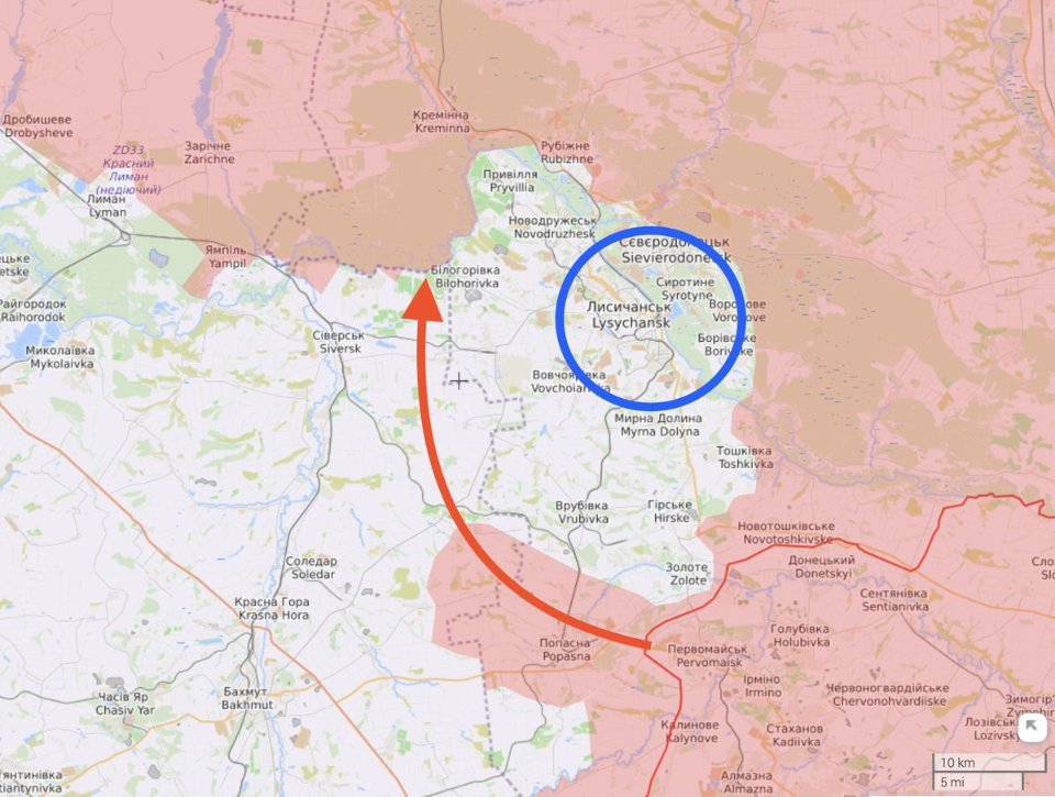 Putin dreams of encircling Severodonetsk