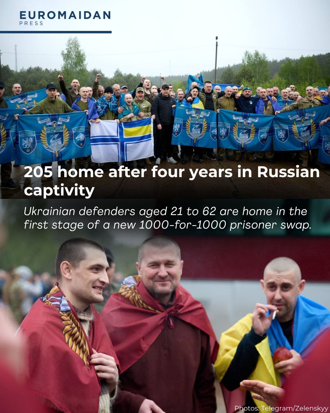Quatre ans en captivité pour 205 Ukrainiens libérés