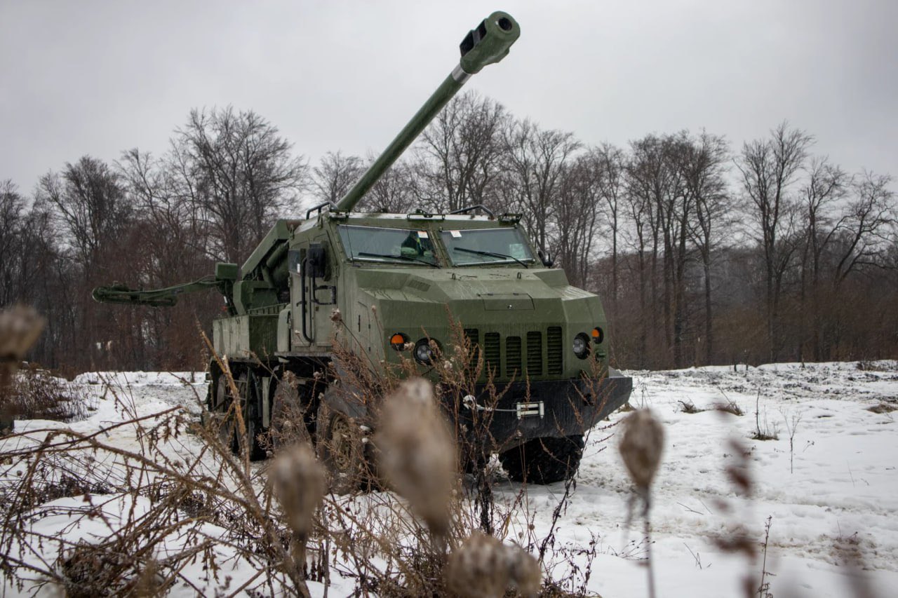 2S22 ‘Bogdana’ self-propelled howitzers in 48th Brigade