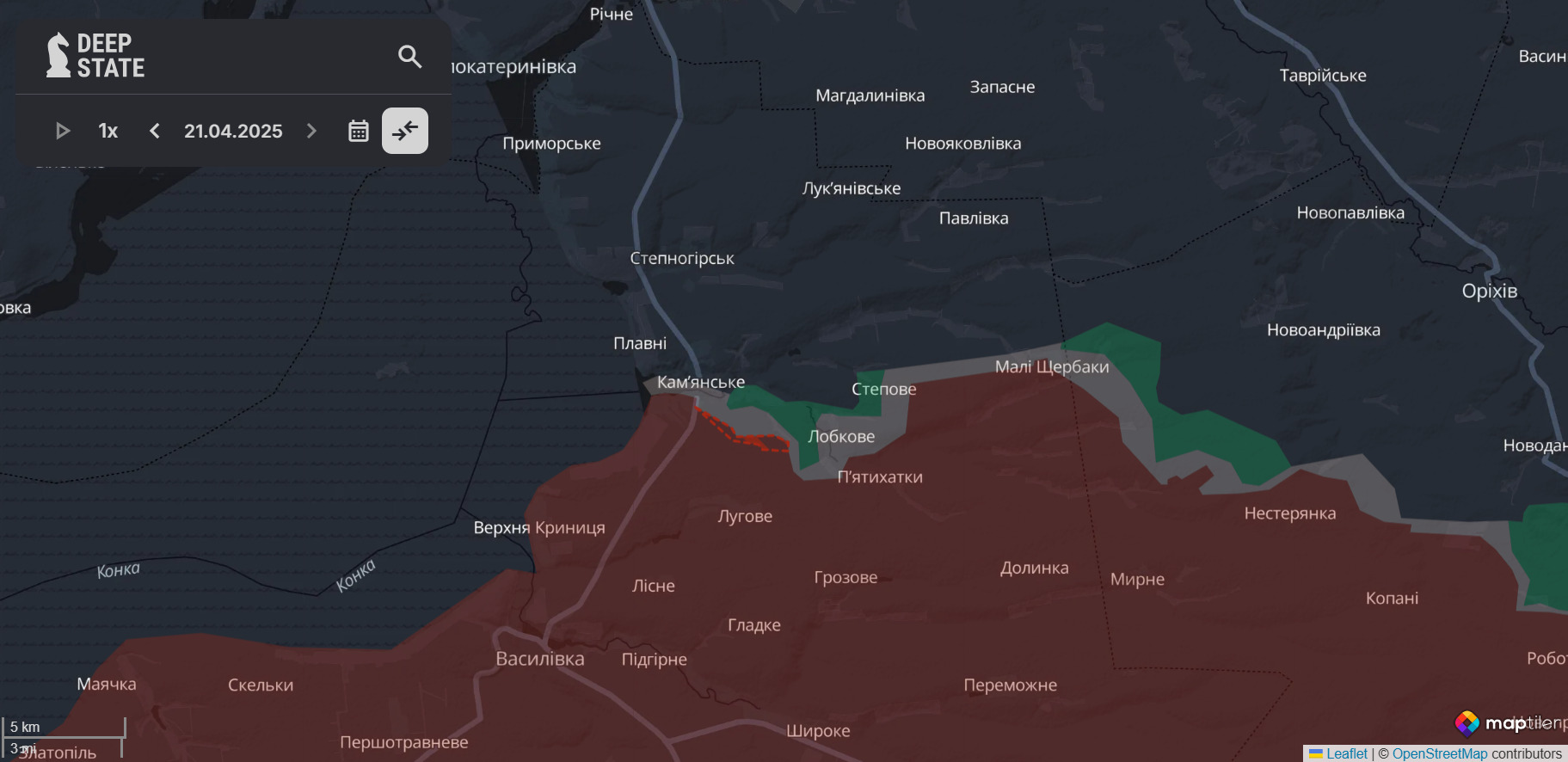 Defense forces pushed back Russians near Udachne, reports DeepState