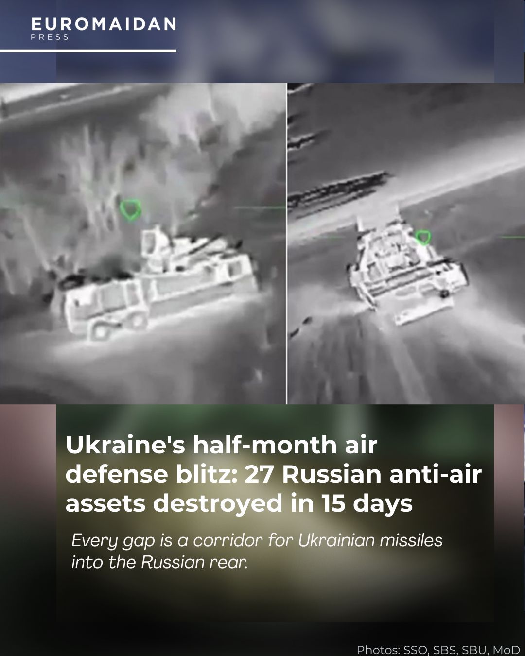 Ukraine destroys 27 Russian air defense systems in 15 days