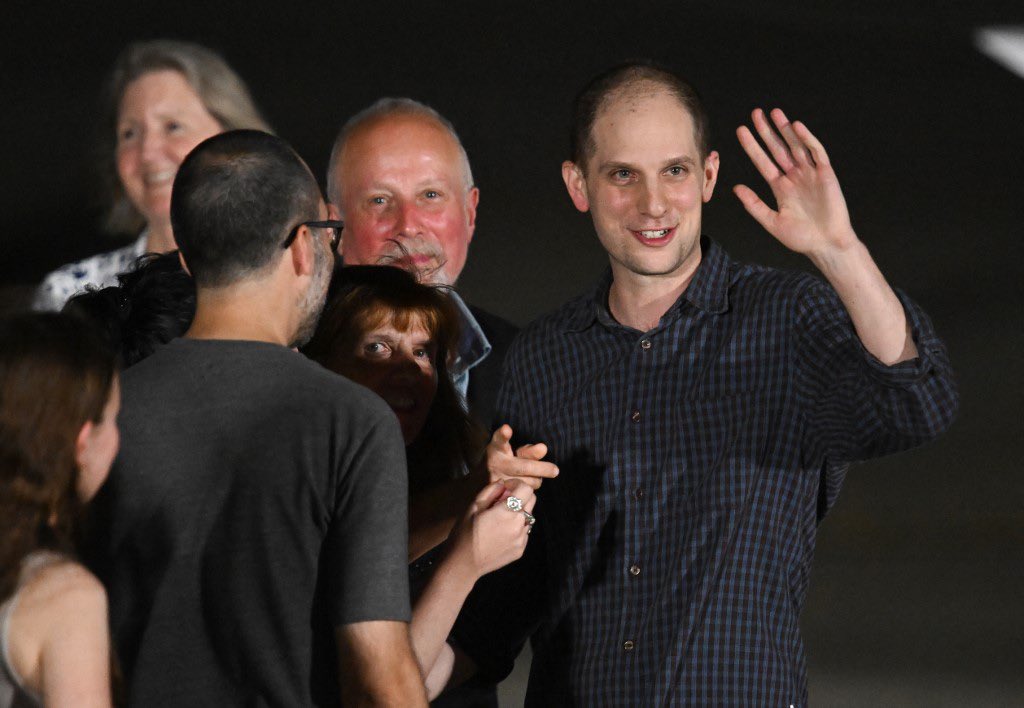 Americans freed in Russia arrive in the U.S.