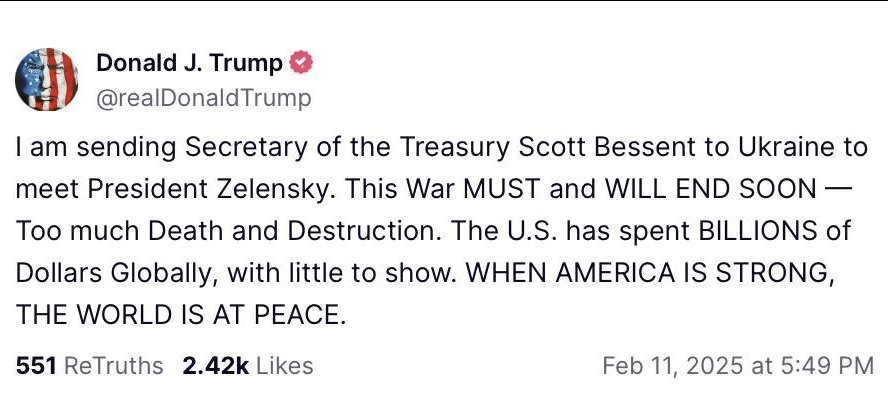 Trump confirme visite du secrétaire Bessent en Ukraine