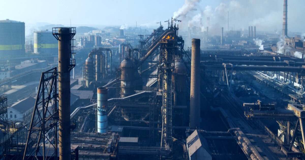 Area near Illich Iron & Steel Works after invasion