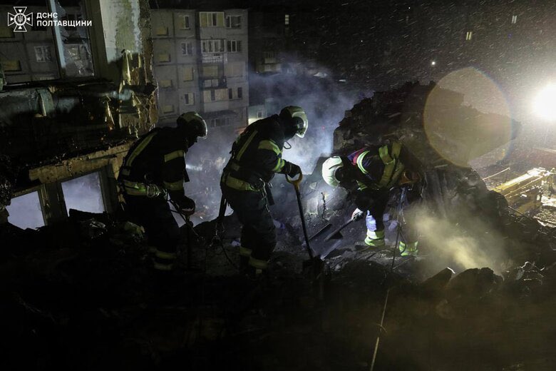 Russian strike on Poltava: 12 dead, including 2 children, rescue efforts continue