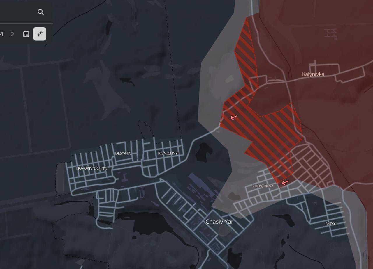 Advance of the Russian army to Chasiv Yar