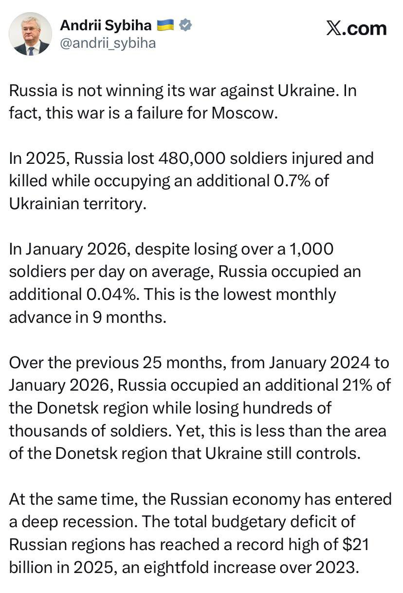 Ukraine FM: Russia’s war is a failure, situation to worsen for Putin