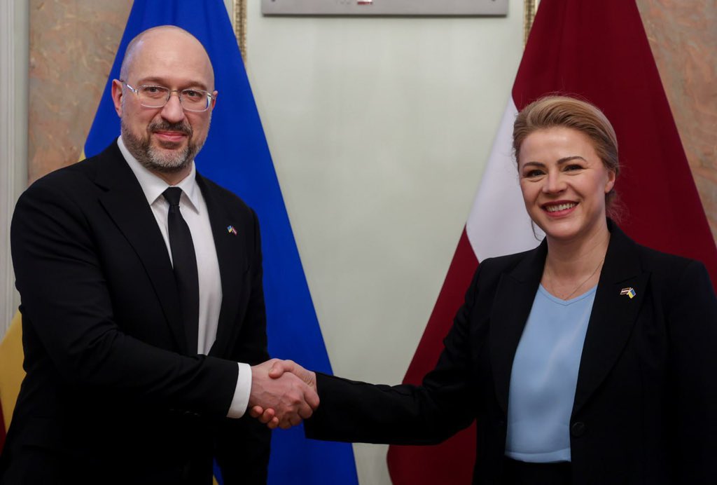 Ukraine PM Shmyhal meets Latvia PM Silina on military cooperation
