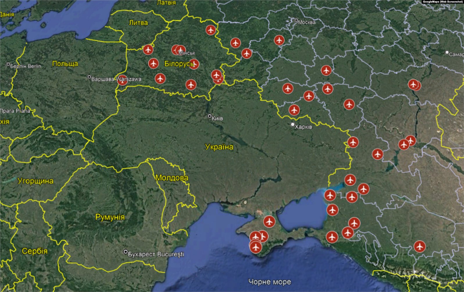 Russia attacks Ukraine from 40 airfields in Russia, Belarus, Crimea