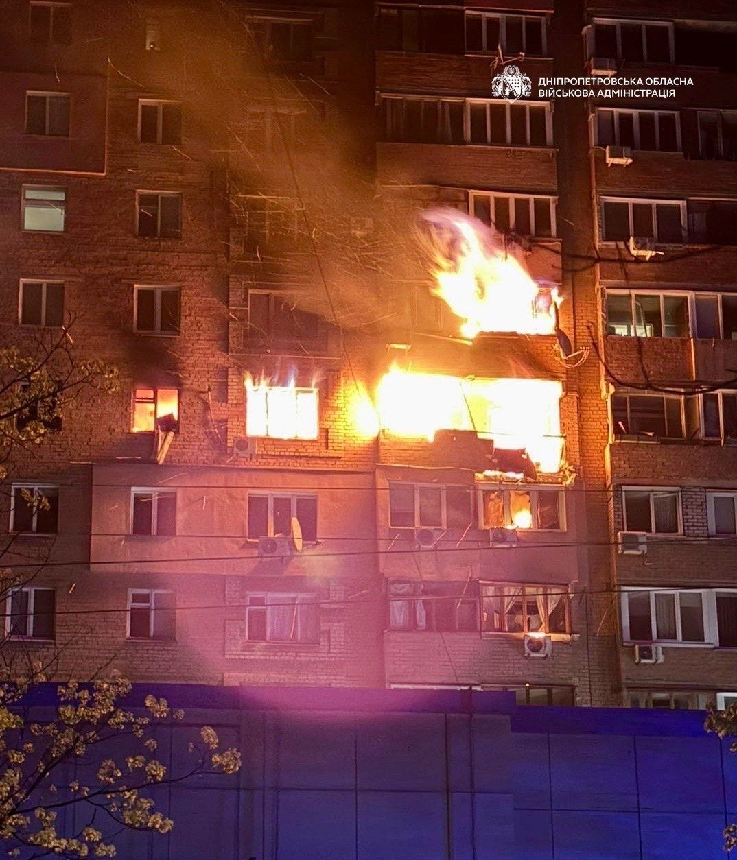 Russian Drone Strikes Damage Residential Building in Dnipro