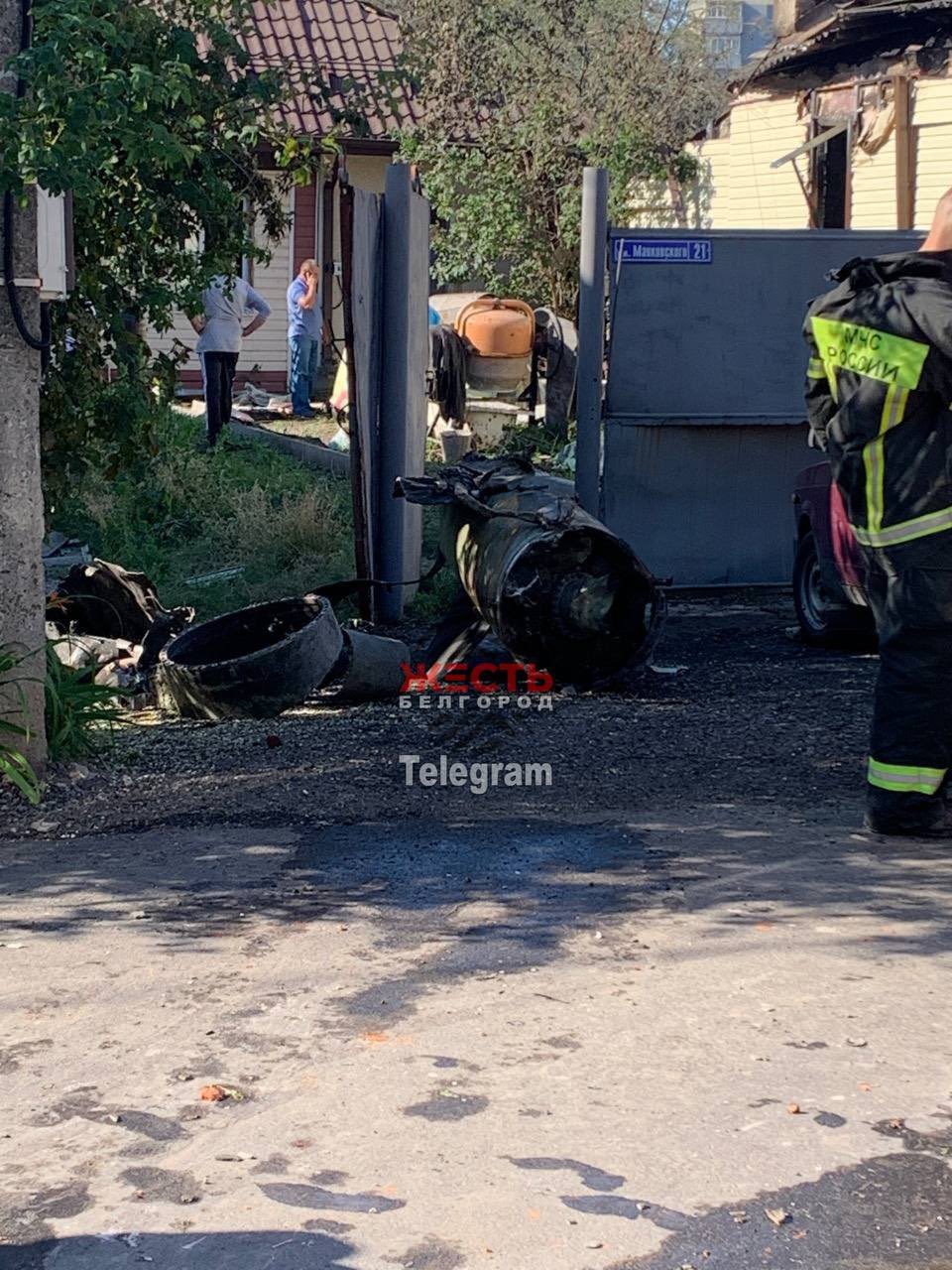 Tochka U rocket tail found in Belgorod after explosions, caused by downed missile.