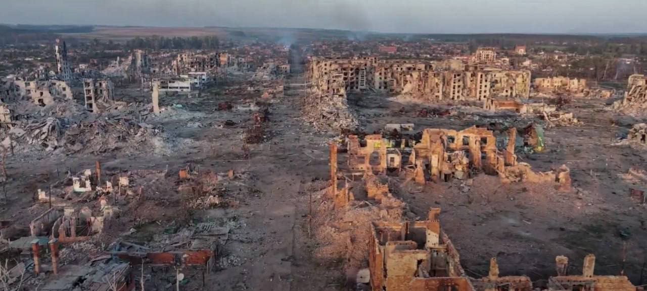 Devastated Vovchansk Center after Fighting