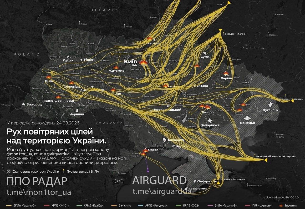 Massive strike drone attack on Ukraine