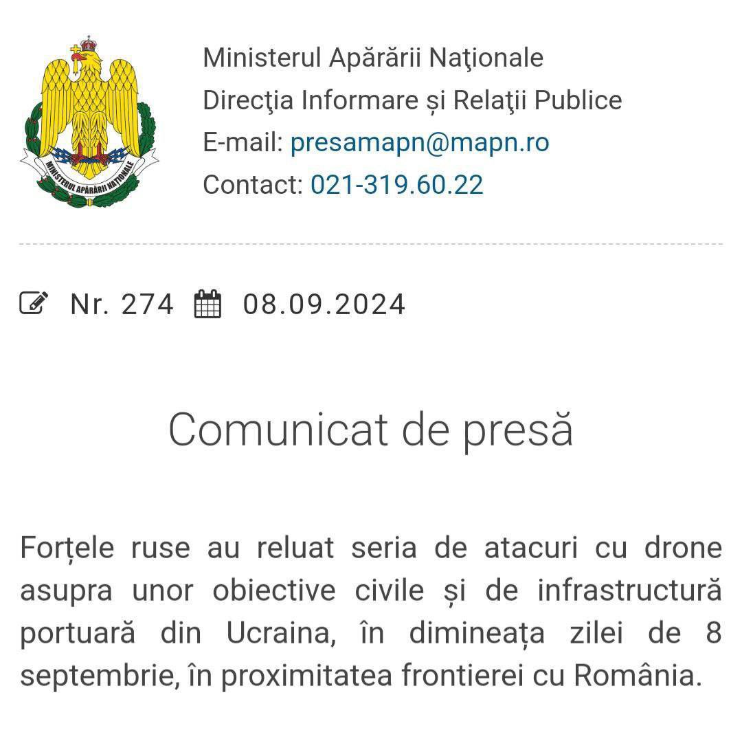 Russian drone enters Romanian airspace during attack on Odesa