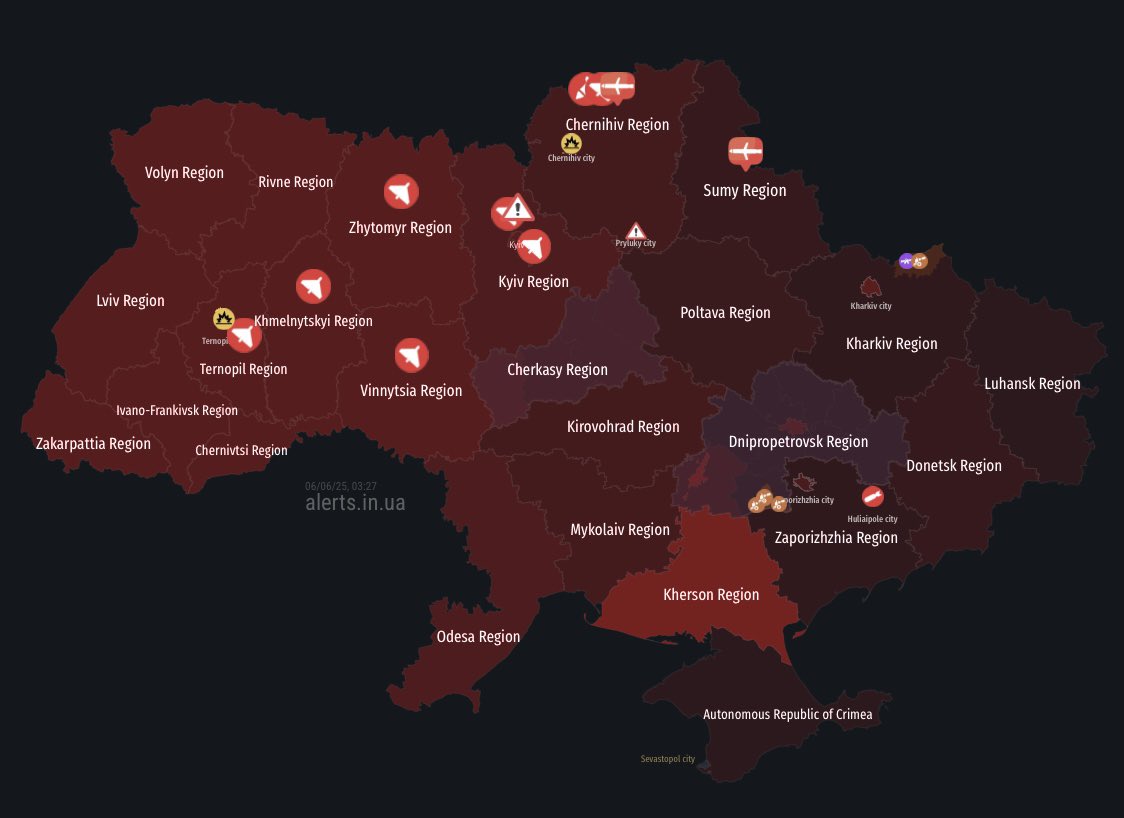 Current status of air attacks (as of now)