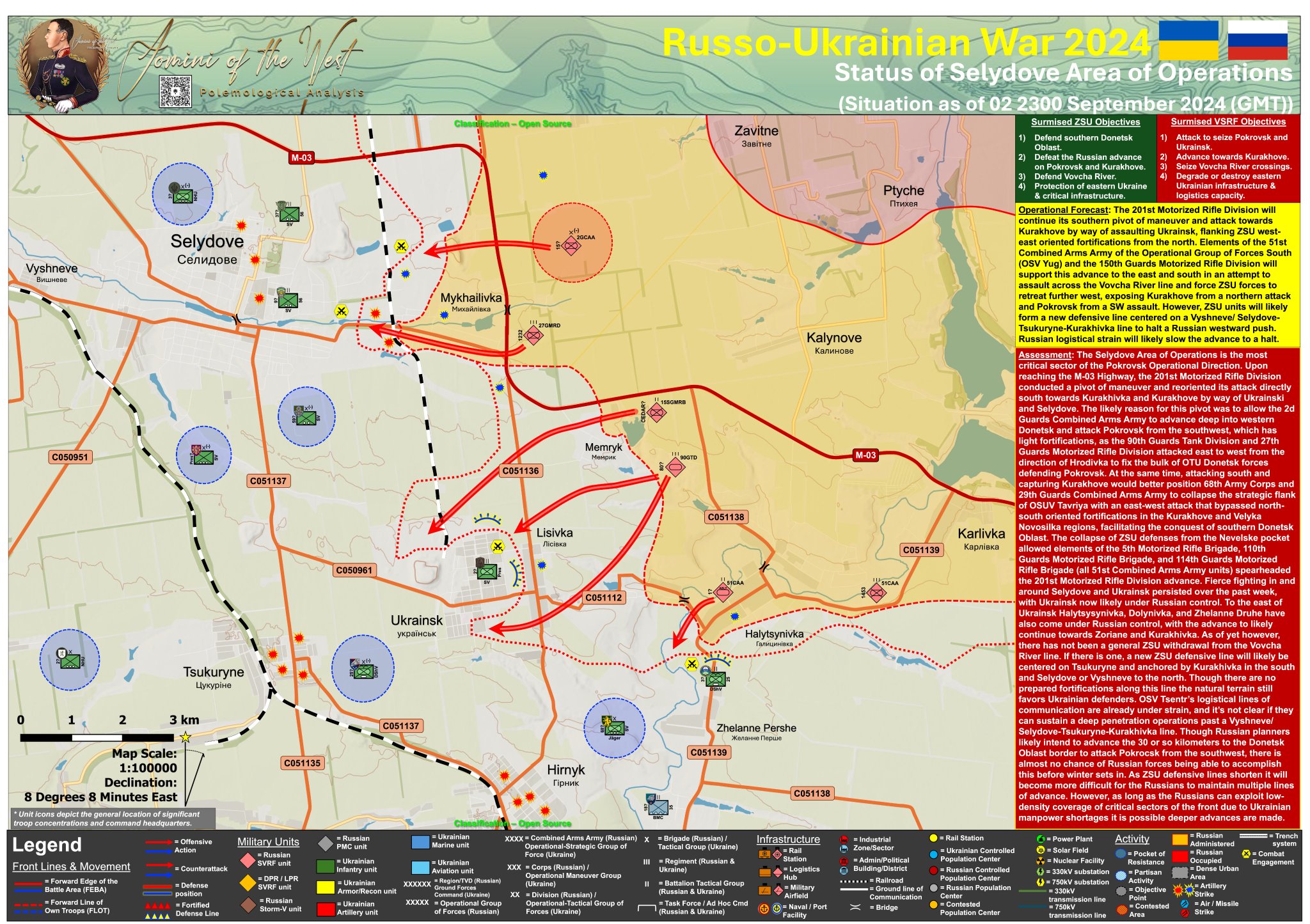 Russian forces advance on Kurakhove, flanking Ukrainian defenses near Selydove