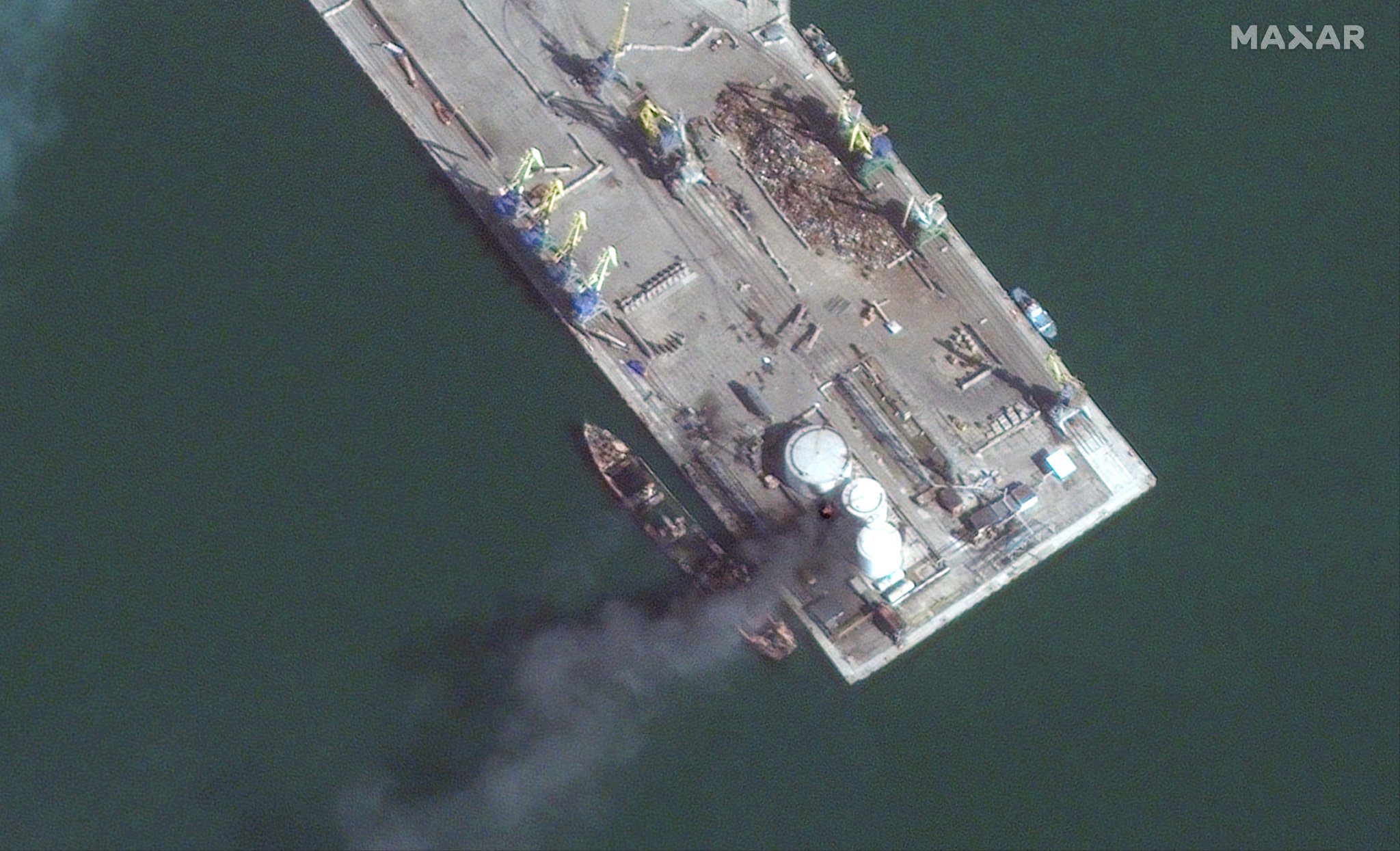 Remains of Alligator-class landing ship destroyed