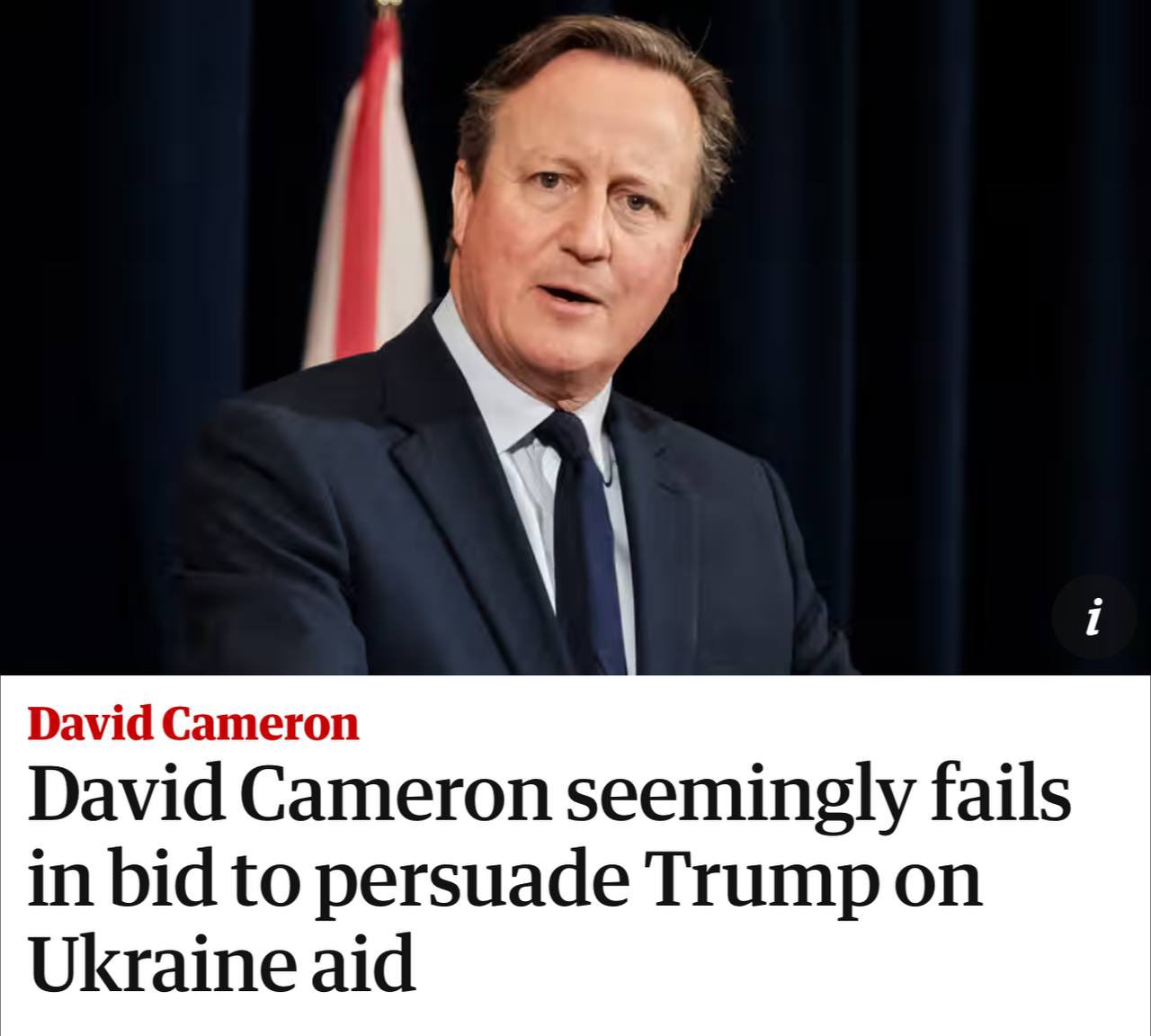 Cameron’s plea to Trump on Ukraine aid reportedly fails