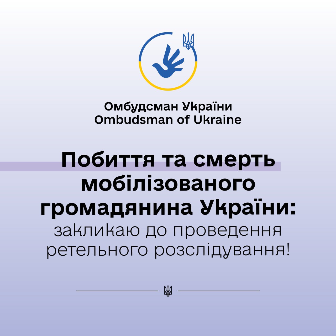 Lubinetz calls for investigation into beating and death of mobilized man in Transcarpathia