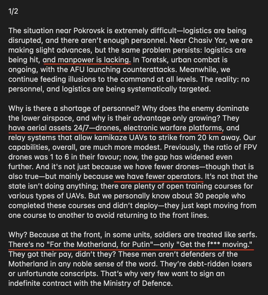 Ukrainian drone swarms decimate ragged Russian military, defying DC fairy tales.