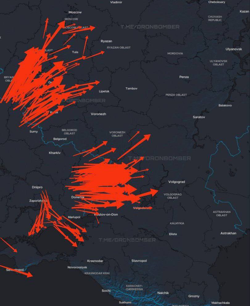 The Russian Federation and temporarily occupied Crimea under massive UAV attack