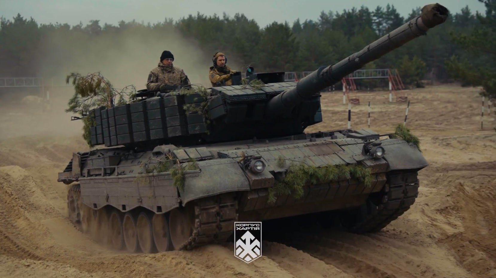 Ukrainian Khartia armored crew training with Leopard 1, Bradley, T-72, T-80