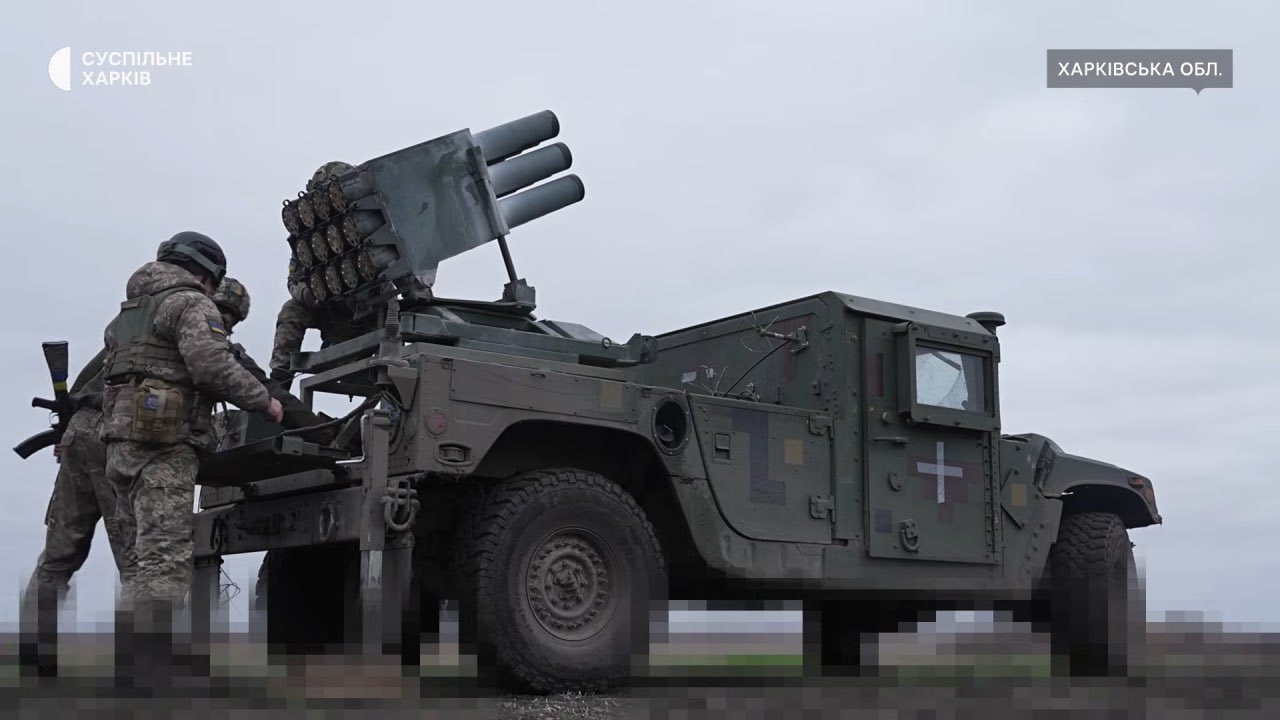 Crew operations of Croatian RAK-SA-12 MLRS on HMMWV