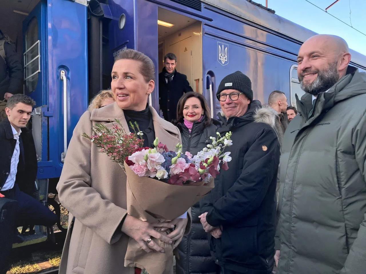 Danish PM Mette Frederiksen in Kyiv, briefing with Zelensky