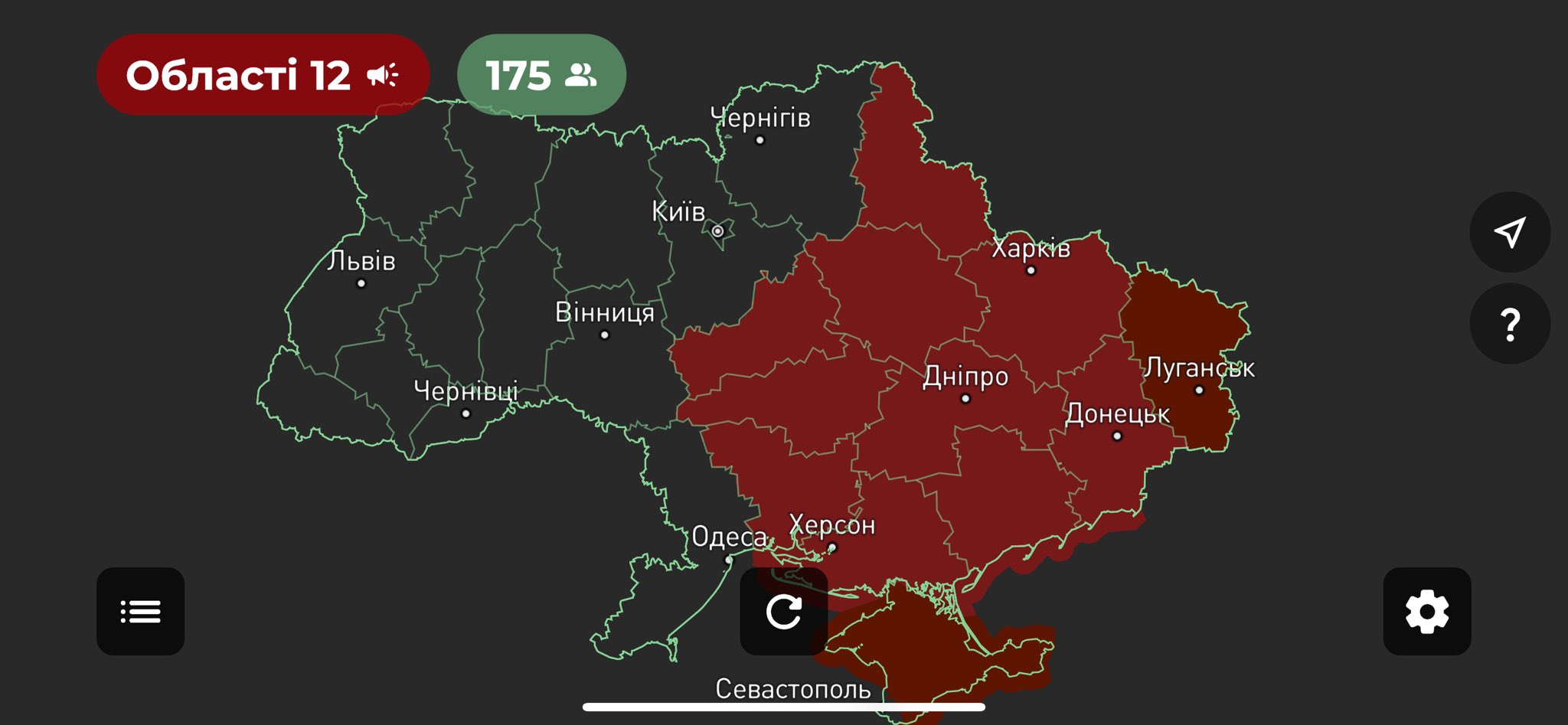 High speed missile threat issued for Dnipro, Ukraine