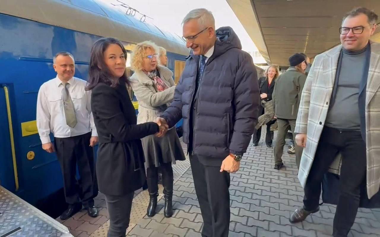 German Foreign Minister Annalena Baerbock arrives in Kyiv